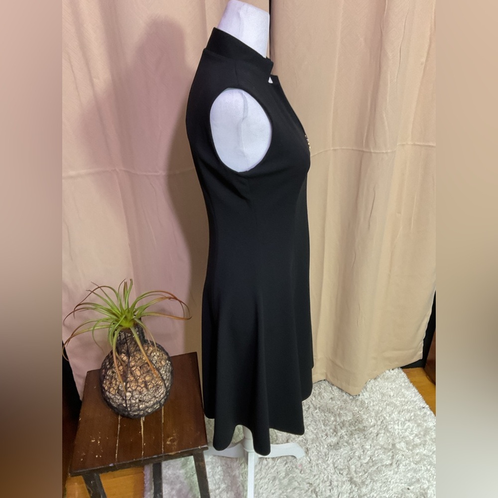 Calvin Klein Scuba Crepe A Line Logo Zip Dress - Picture 8 of 14